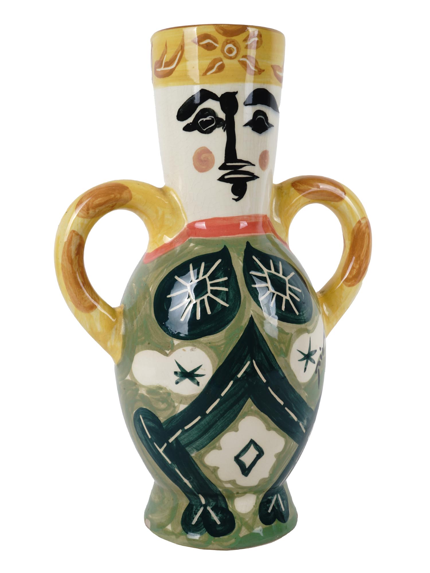 TWO HANDLED TERRACOTTA VASE AFTER PABLO PICASSO PIC-0